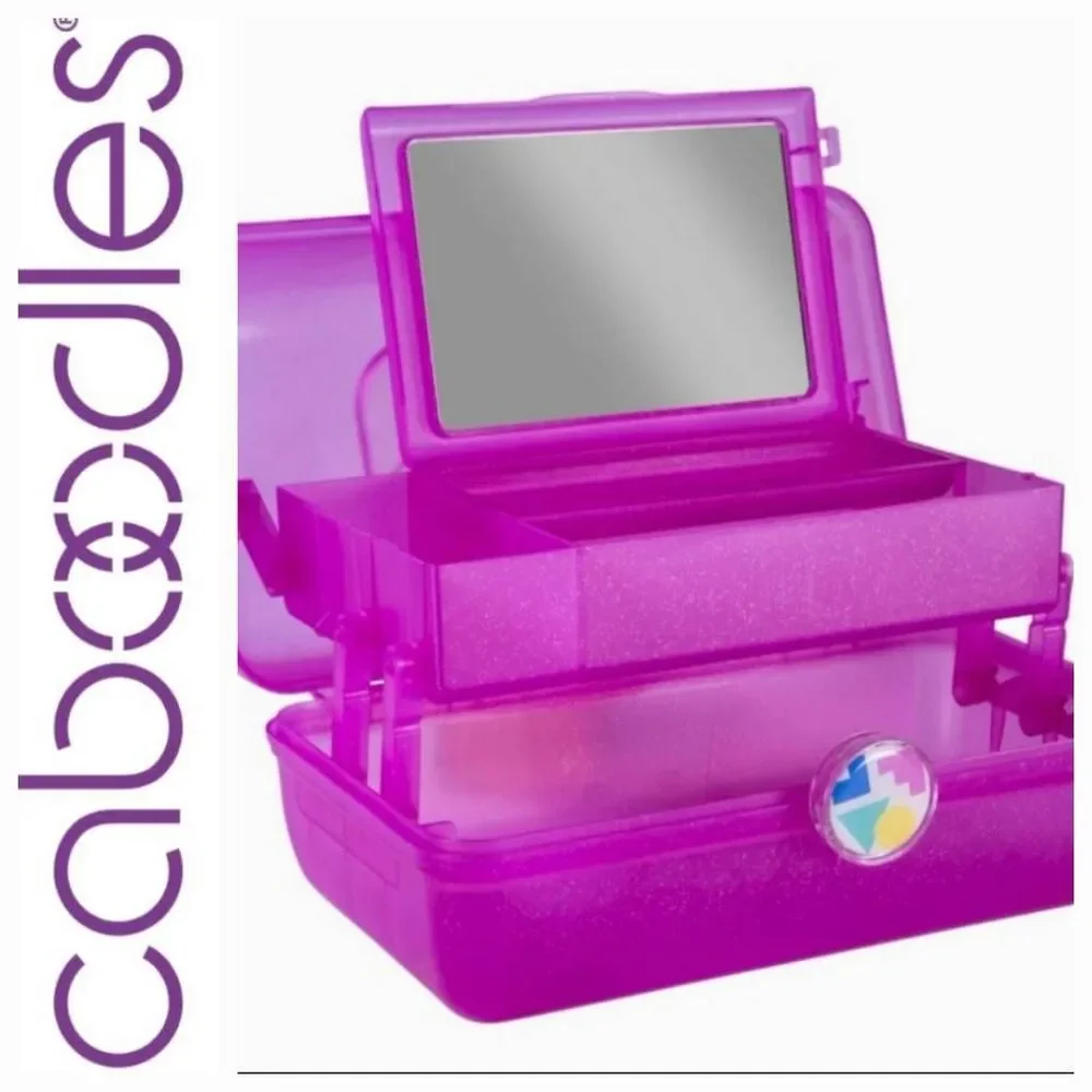 Caboodles Vintage On The Go Classic Cosmetic Case- Pink Sparkle